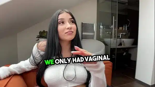 brunette babe getting her ass fucked for the first time on camera